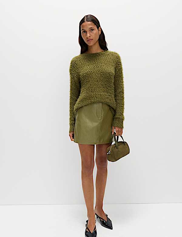 חצאית מיני דמוי עור - IL