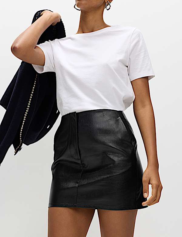 Faux Leather Mini Skirt