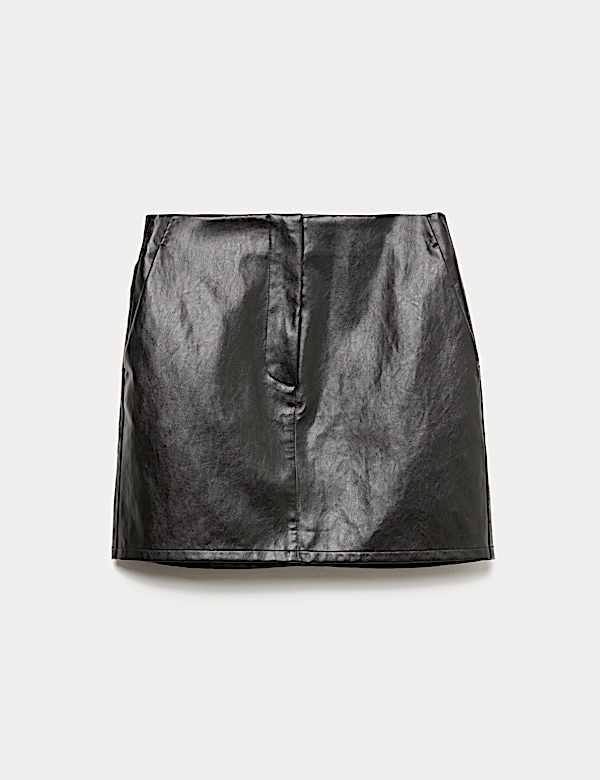 Faux Leather Mini Skirt - SK