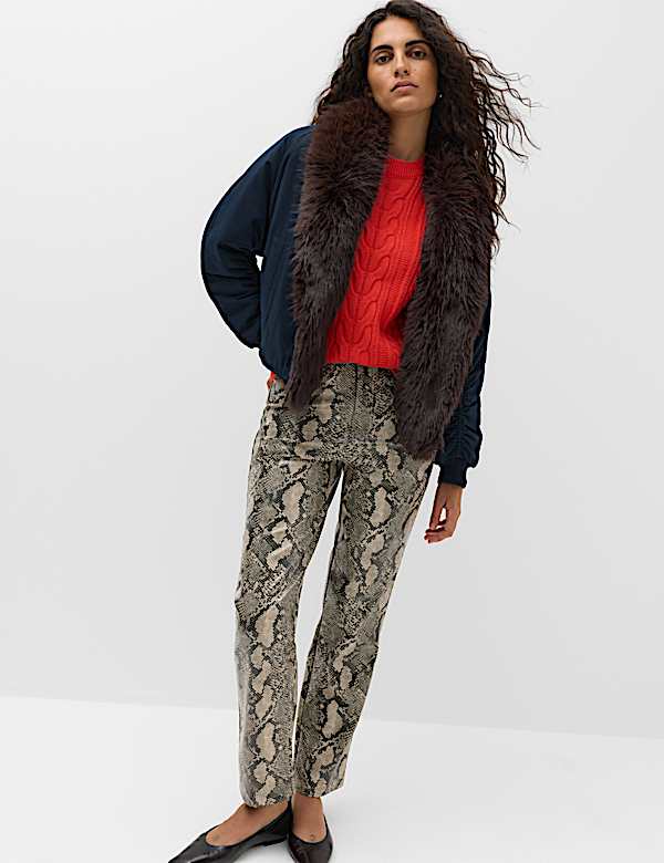 Faux Leather High Waisted Straight Leg Trousers - UA