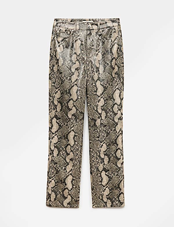 Faux Leather High Waisted Straight Leg Trousers - UA
