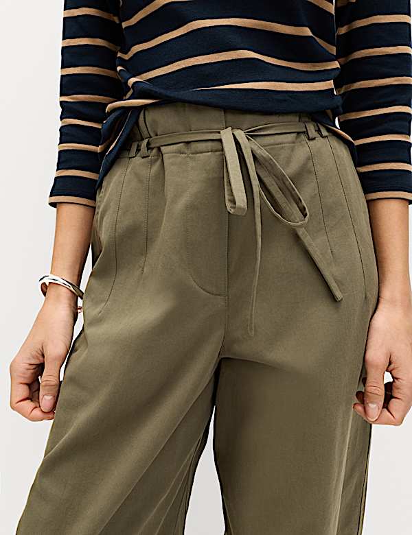 Pure Cotton Barrel Leg Trousers