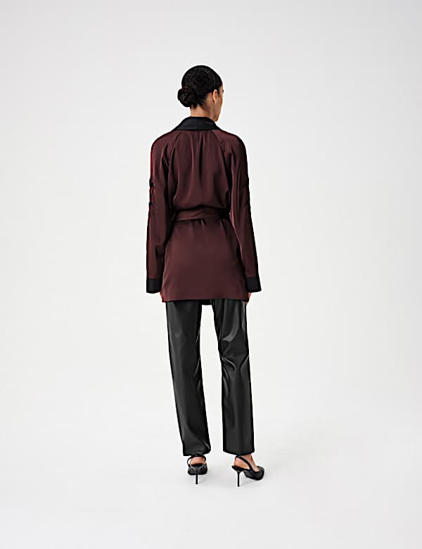 Faux Leather Straight Leg Trousers - AU
