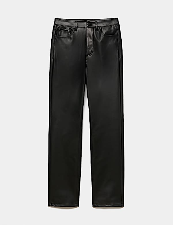 Faux Leather Straight Leg Trousers - AU