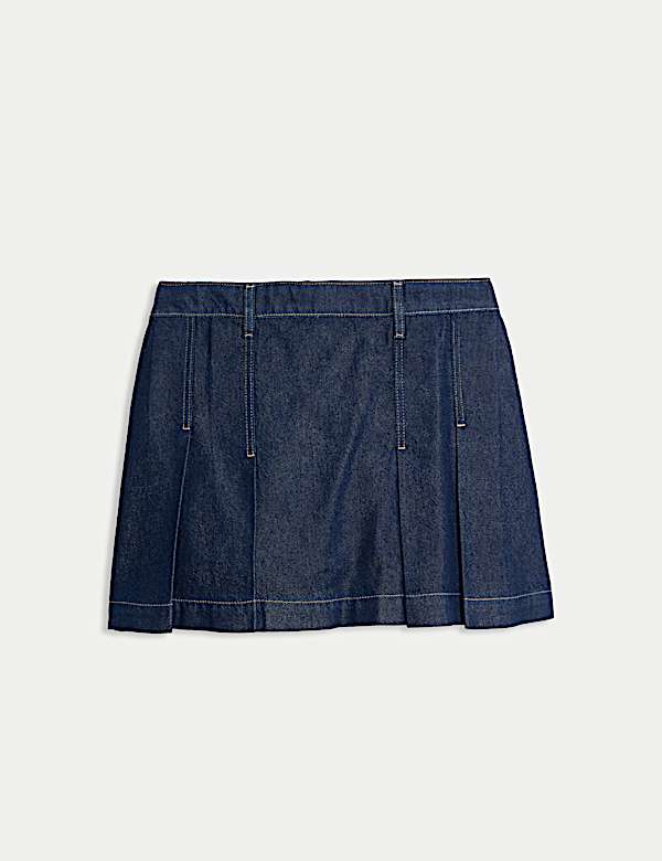Cotton Rich Pleated Mini Skirt - EE