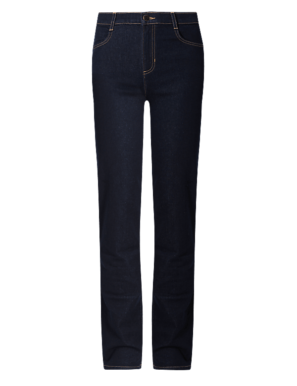 Mid Rise Straight Leg Jeans