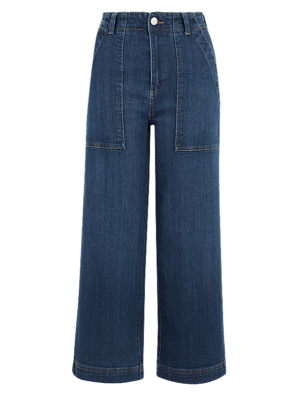 Utility Wide Leg Ankle Grazer Jeans