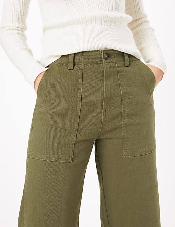 Utilty Wide Leg Ankle Grazer Jeans
