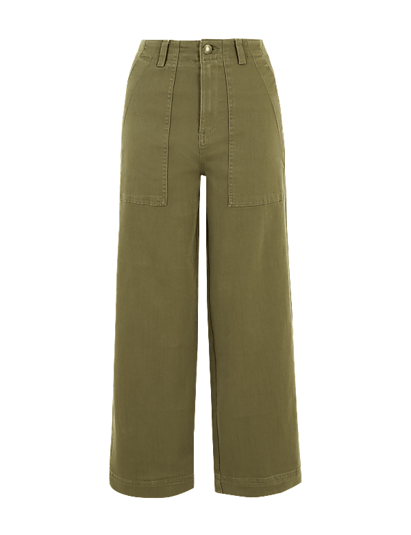 Utilty Wide Leg Ankle Grazer Jeans
