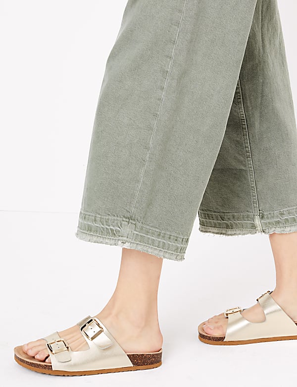 High Waisted Scarf Belt Wide Leg Jeans