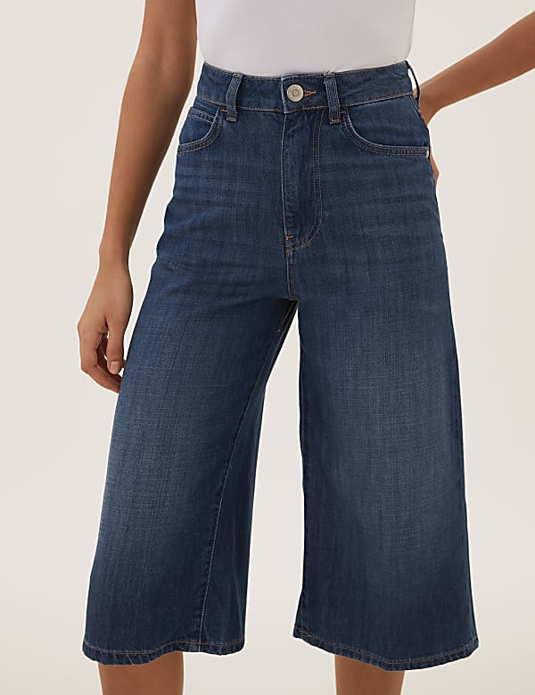 Denim Cropped Culottes