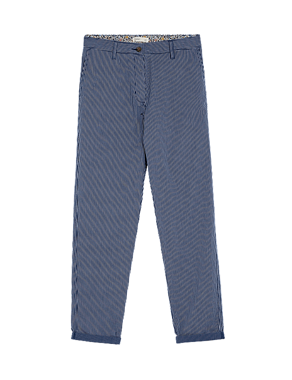 Cotton Rich Striped Slim Fit Chinos