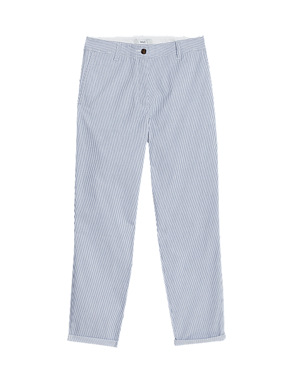 Cotton Rich Striped Slim Fit Chinos