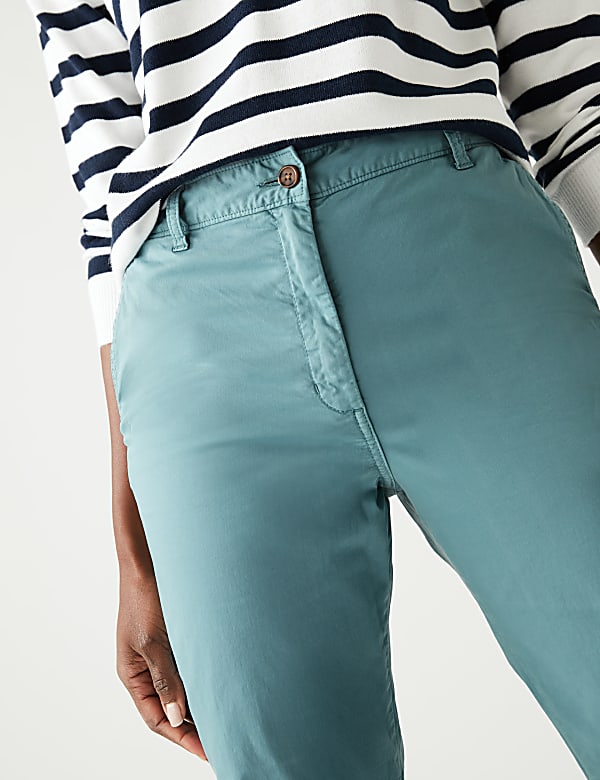 Cotton Rich Tea Dyed Slim Fit Chinos