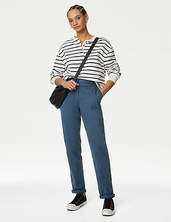 M&s ladies cotton chinos hot sale