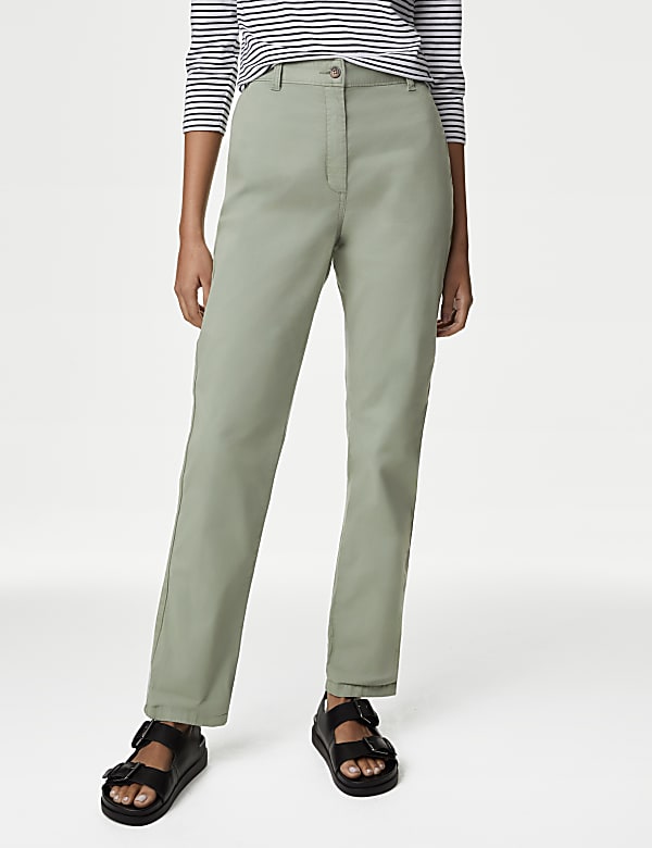 Cotton Rich Tea Dyed Slim Fit Chinos