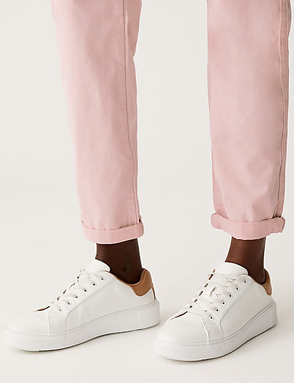 Cotton Rich Tea Dyed Slim Fit Chinos