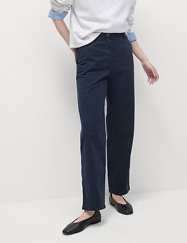 Cotton Rich Straight Leg Ankle Grazer Chinos