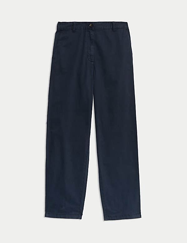 Pantalon chino jambe droite longueur cheville en coton - FR