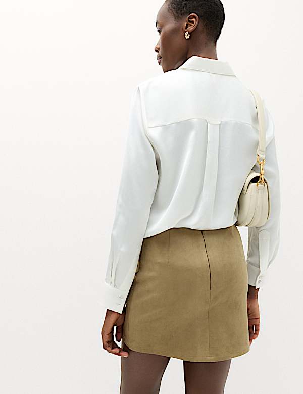 Faux Suede Mini Skirt - BE