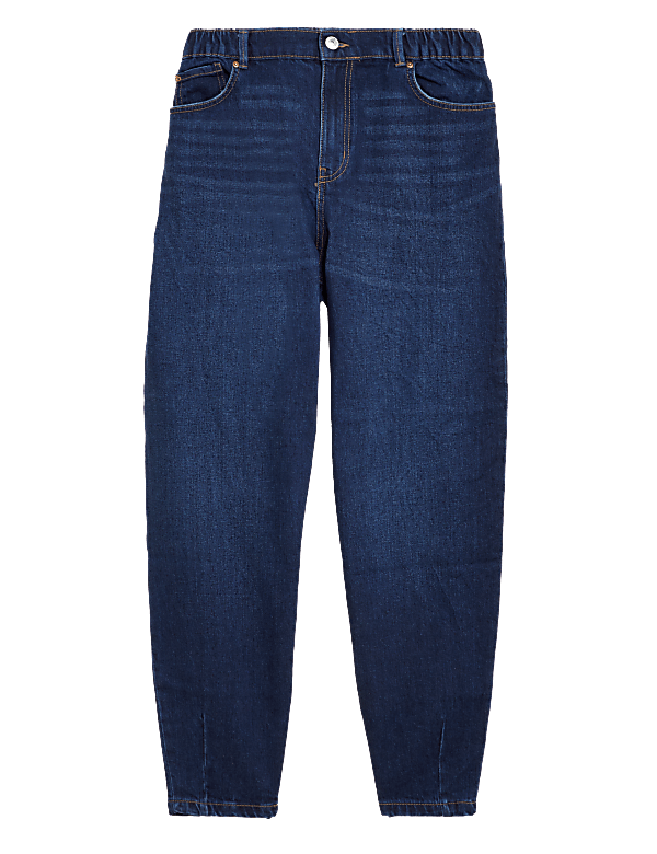 Elasticated High Waisted Balloon Leg Jeans