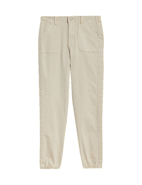 Cotton Blend Slim Fit Ankle Grazer Joggers