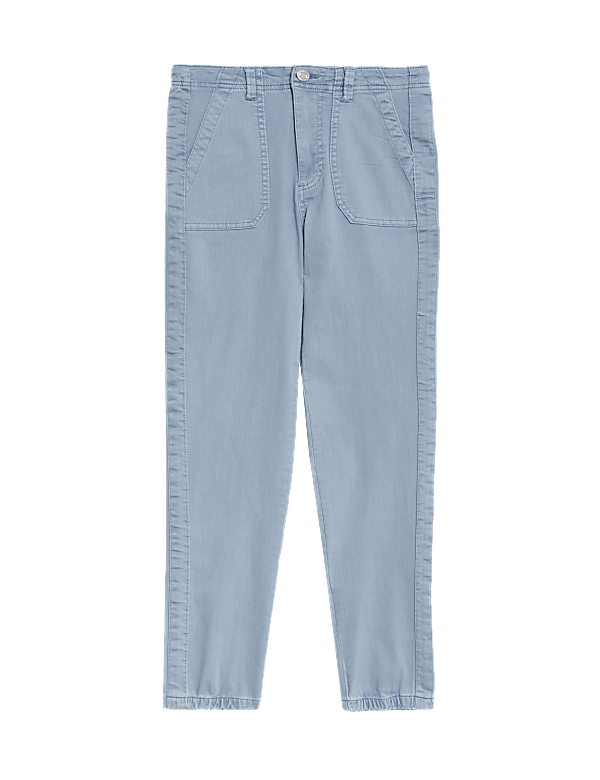 Cotton Blend Slim Fit Ankle Grazer Joggers