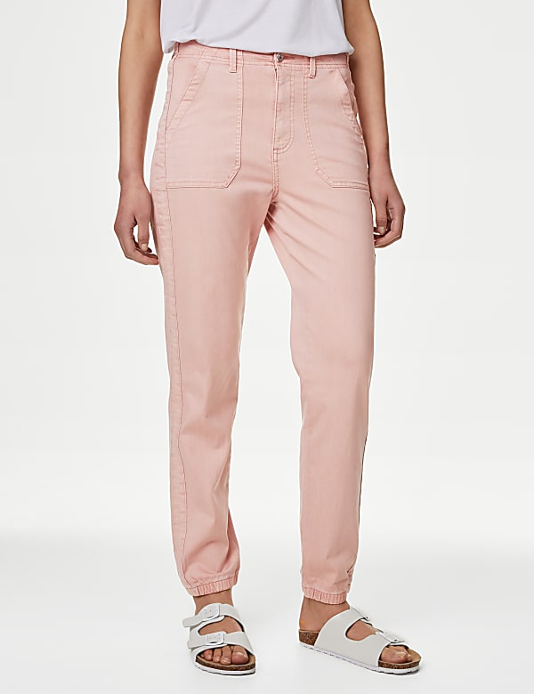 Buy Cotton Blend Slim Fit Ankle Grazer Joggers at Marks Spencer