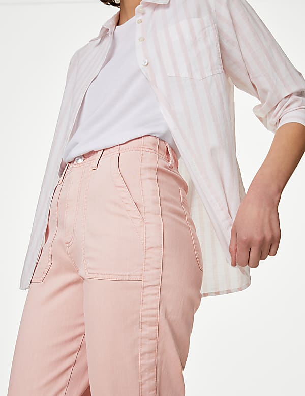 Cotton Blend Slim Fit Ankle Grazer Joggers