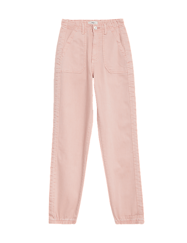 Cotton Blend Slim Fit Ankle Grazer Joggers