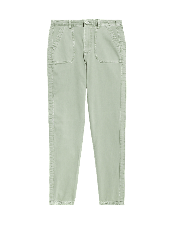 Cotton Blend Slim Fit Ankle Grazer Joggers