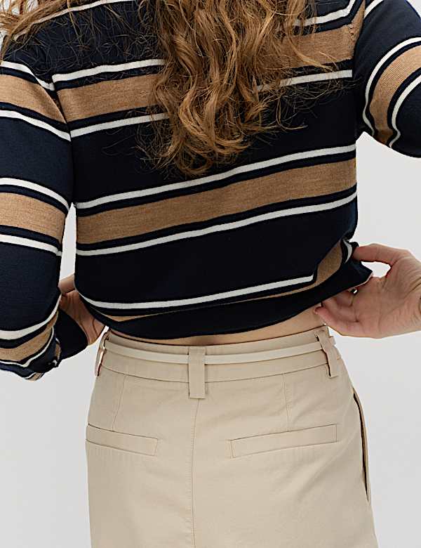 Chino coupe barrel &agrave; plis avant 100 % coton - LU