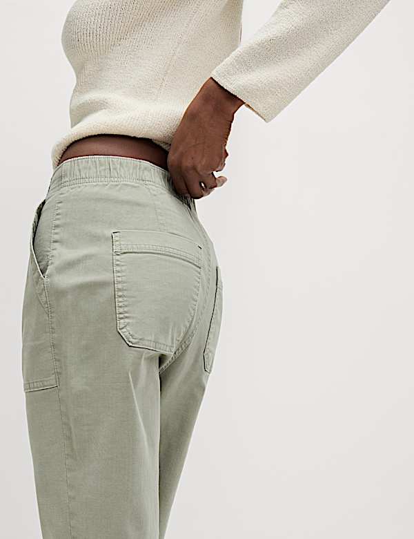 Cotton Blend Slim Fit Joggers - CA