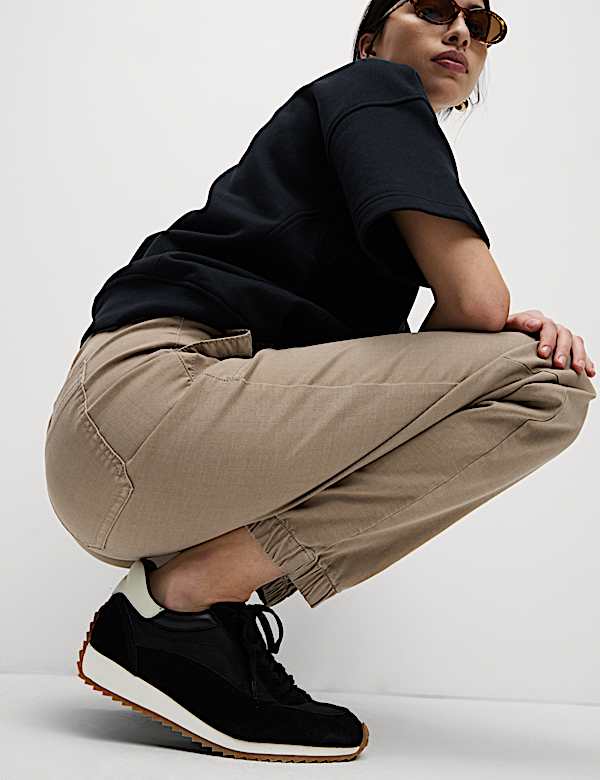 Cotton Blend Slim Fit Joggers - US