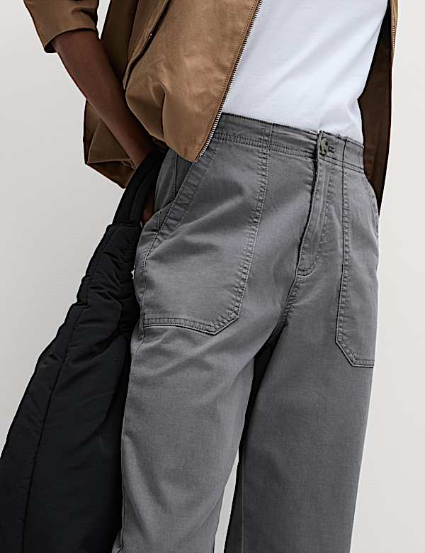 Cotton Blend Slim Fit Joggers - ES