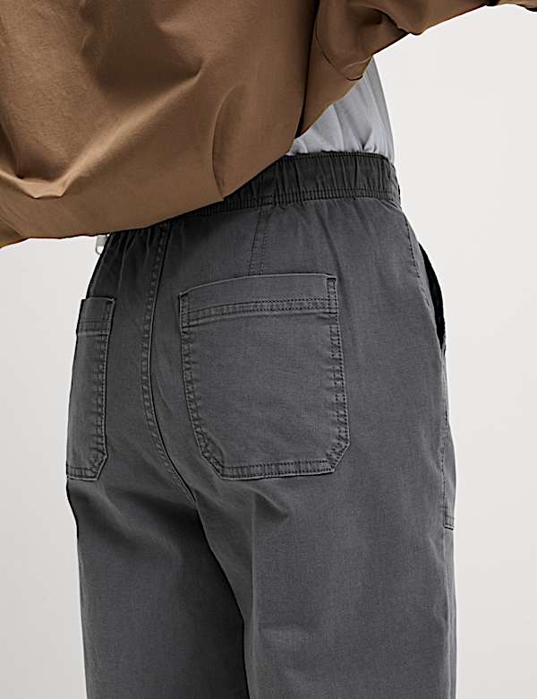 Cotton Blend Slim Fit Joggers - ES