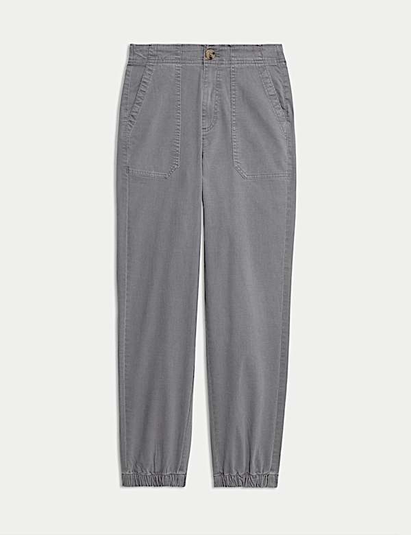 Cotton Blend Slim Fit Joggers - ES