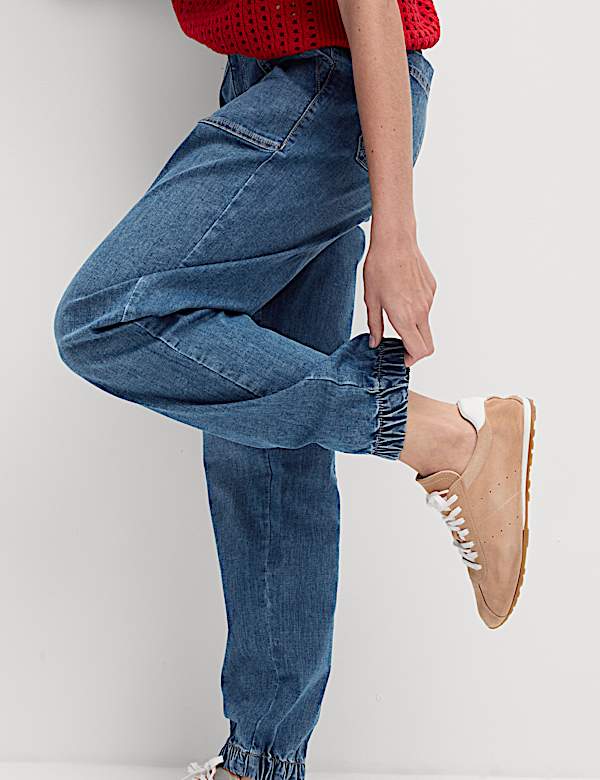 Cotton Blend Slim Fit Joggers - PT