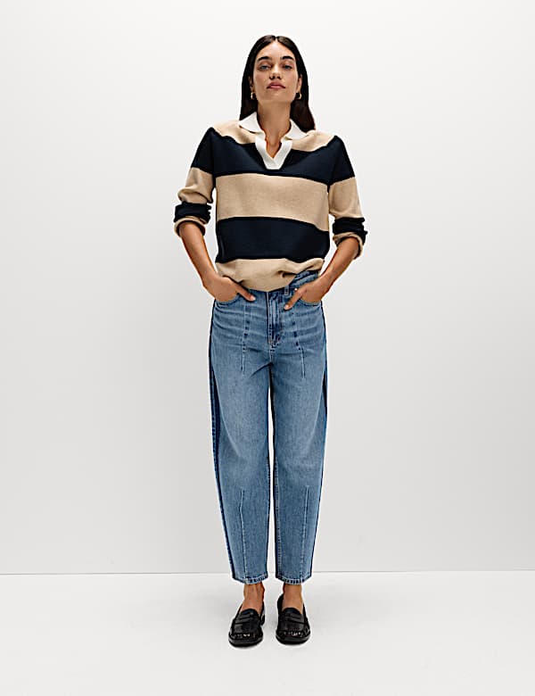 Premium Dart Detail Barrel Jeans - GR