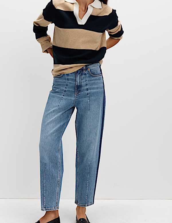 Premium Dart Detail Barrel Jeans - GR