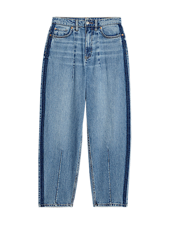 Premium Dart Detail Barrel Jeans