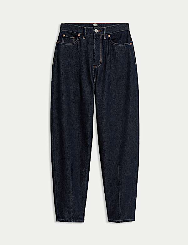 Hochwertige Barrel-Jeans mit Abnähern - DE