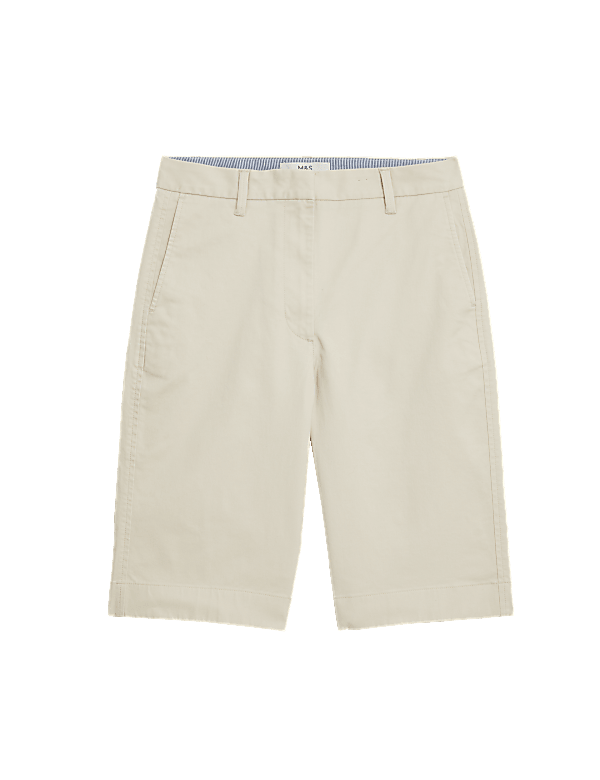 Cotton Rich High Waisted Chino Shorts