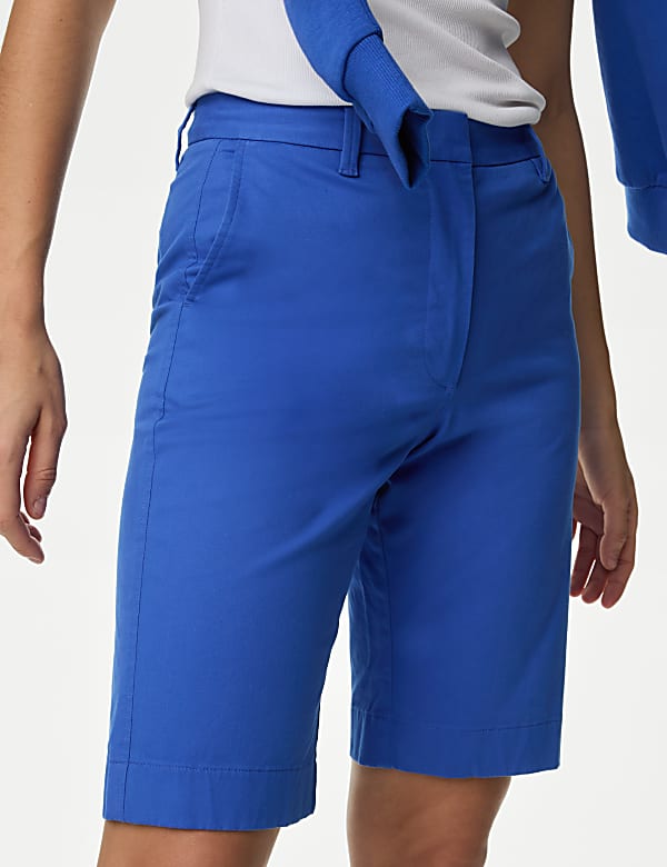 Cotton Rich High Waisted Chino Shorts