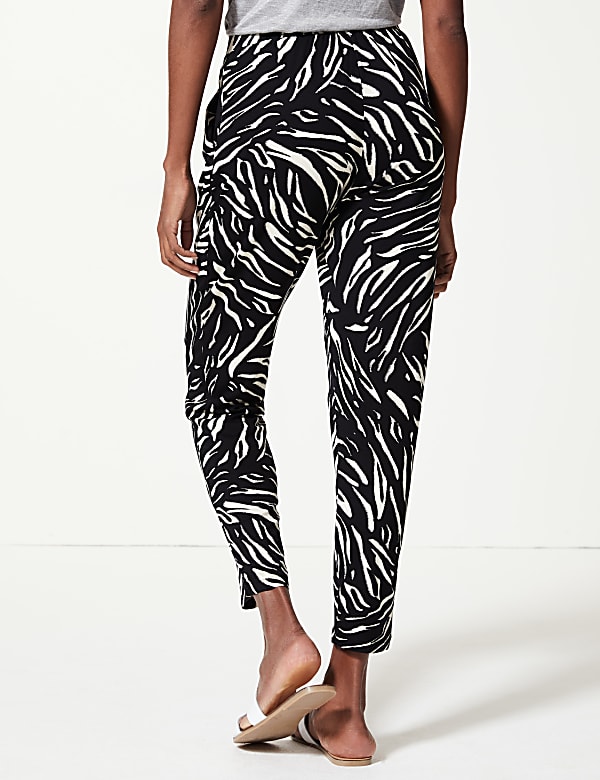 Animal Print Jersey Tapered Trousers