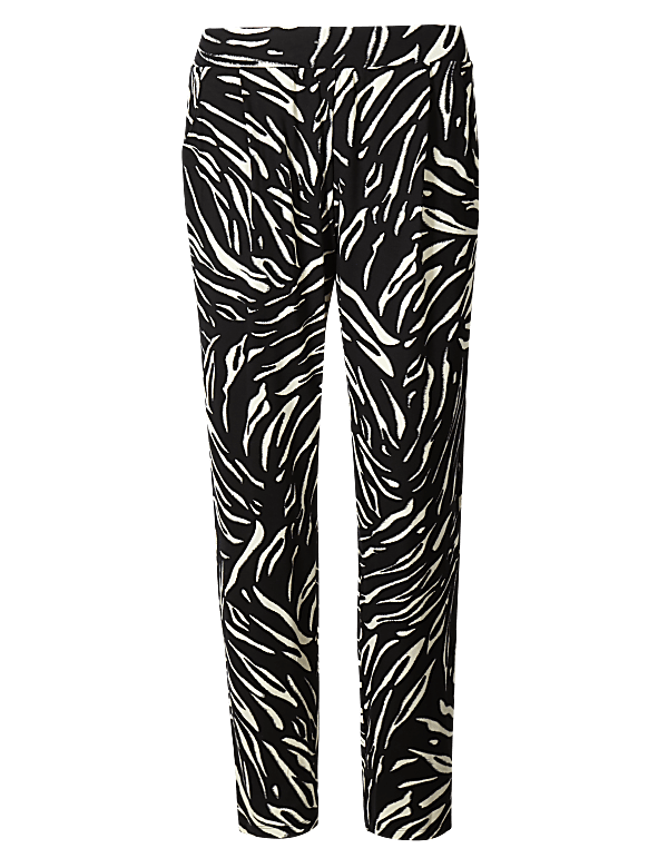 Animal Print Jersey Tapered Trousers