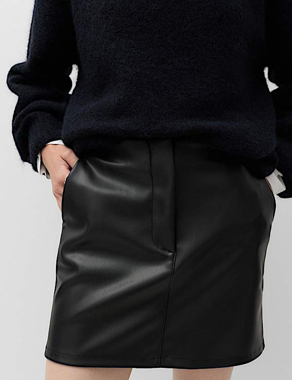Faux Leather Mini Skirt - RO