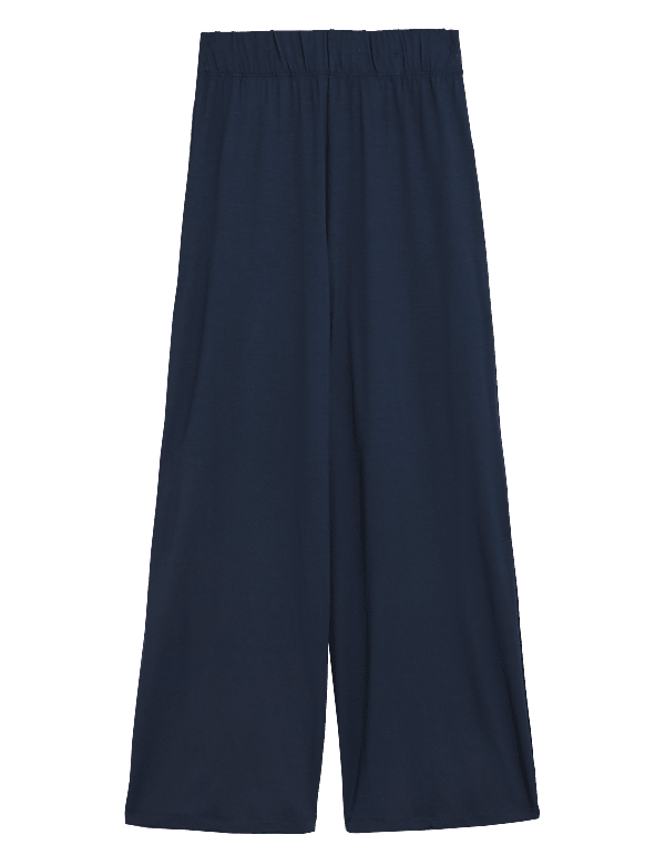 Jersey Wide Leg Cropped Trousers