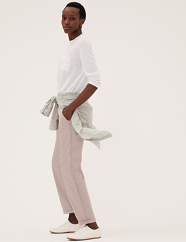 Cotton Rich Tapered Ankle Grazer Chinos