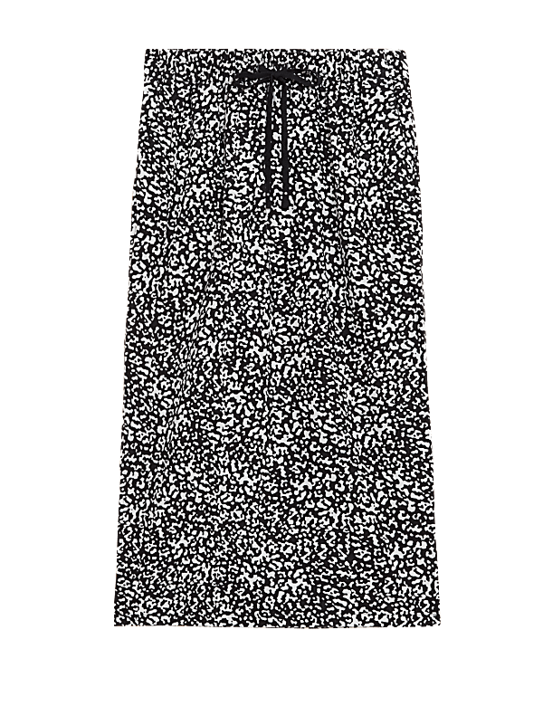 Linen Blend Midi Skirt